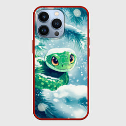 Чехол iPhone 13 Pro Милая змейка на елочке