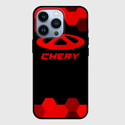 Чехол для iPhone 13 Pro Chery - red gradient, цвет: 3D-черный