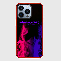 Чехол для iPhone 13 Pro Cyberpunk 2077 neon flame, цвет: 3D-красный