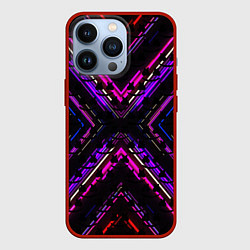 Чехол для iPhone 13 Pro Marshmello geometry neon, цвет: 3D-красный