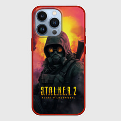 Чехол для iPhone 13 Pro Stalker 2 радиоактивный дым, цвет: 3D-красный