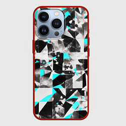 Чехол iPhone 13 Pro Black and blue abstraction on a white background