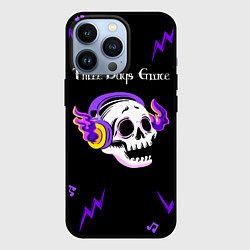 Чехол для iPhone 13 Pro Three Days Grace неоновый череп, цвет: 3D-черный