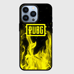 Чехол iPhone 13 Pro PUBG fire yellow