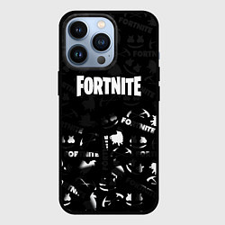 Чехол iPhone 13 Pro Fortnite pattern black