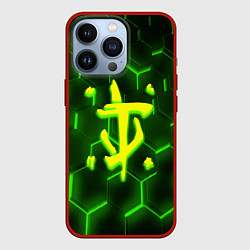 Чехол для iPhone 13 Pro Doom кислотная броня, цвет: 3D-красный