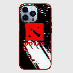 Чехол для iPhone 13 Pro Dota 2 glitch color, цвет: 3D-красный