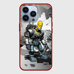 Чехол iPhone 13 Pro Homer Simpson cool cyborg - ai art fantasy