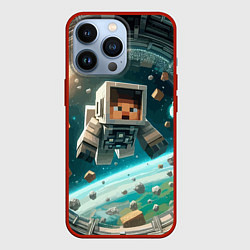 Чехол iPhone 13 Pro An astronaut in outer space - Minecraft