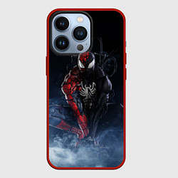 Чехол для iPhone 13 Pro Веном и Человек-паук, цвет: 3D-красный