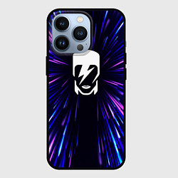 Чехол iPhone 13 Pro David Bowie neon energy