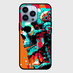 Чехол iPhone 13 Pro Cyber skull sketch - ai art fantasy