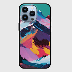 Чехол для iPhone 13 Pro Горы краски, цвет: 3D-черный