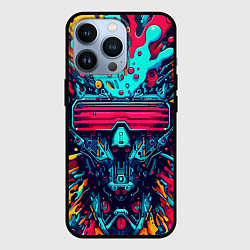 Чехол iPhone 13 Pro Cyber dude with glasses - blots