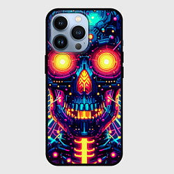 Чехол iPhone 13 Pro Neon skull - ai art fantasy