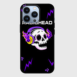 Чехол iPhone 13 Pro Radiohead неоновый череп