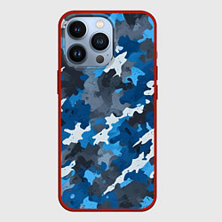 Чехол iPhone 13 Pro Синий армейский камуфляж