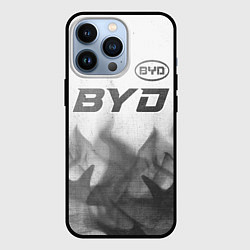 Чехол для iPhone 13 Pro BYD - white gradient посередине, цвет: 3D-черный