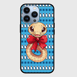 Чехол для iPhone 13 Pro Милая змейка с бантиком, цвет: 3D-черный