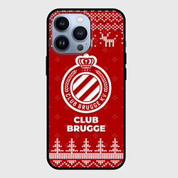 Чехол iPhone 13 Pro Новогодний Club Brugge с оленями