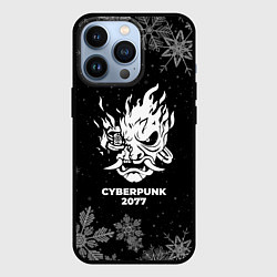 Чехол iPhone 13 Pro Снежный Cyberpunk 2077