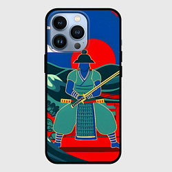 Чехол для iPhone 13 Pro Яркий ретро самурай, цвет: 3D-черный