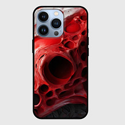 Чехол iPhone 13 Pro Красно-белая абстрактная структура