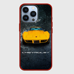 Чехол для iPhone 13 Pro Спортивный американский Chevrolet Corvette, цвет: 3D-красный