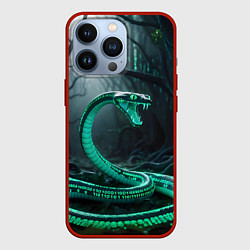 Чехол iPhone 13 Pro Змея в неоновом лесу