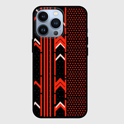 Чехол для iPhone 13 Pro Красные обои на чёрном фоне, цвет: 3D-черный