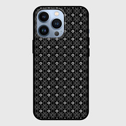 Чехол iPhone 13 Pro Белые звёзды на чёрном фоне