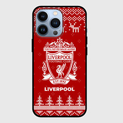 Чехол iPhone 13 Pro Новогодний Liverpool с оленями