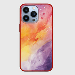 Чехол для iPhone 13 Pro Краски акварели, цвет: 3D-красный