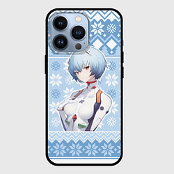 Чехол iPhone 13 Pro Rei christmas sweater Evangelion