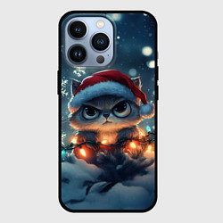 Чехол для iPhone 13 Pro Злой новогодний кот, цвет: 3D-черный