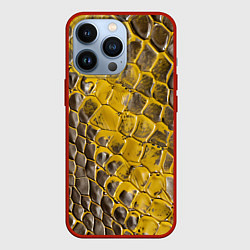 Чехол для iPhone 13 Pro Красивая кожа змеи, цвет: 3D-красный