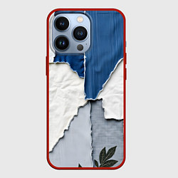 Чехол iPhone 13 Pro Сине-белый пэчворк