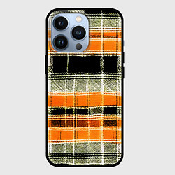 Чехол iPhone 13 Pro Белые полосы на чёрно-жёлтом фоне