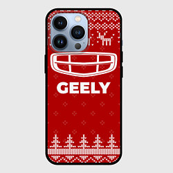 Чехол iPhone 13 Pro Новогодний Geely с оленями