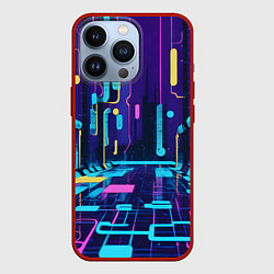Чехол для iPhone 13 Pro Неоновый парк, цвет: 3D-красный