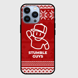 Чехол для iPhone 13 Pro Новогодний Stumble Guys, цвет: 3D-черный