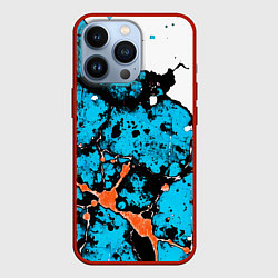 Чехол iPhone 13 Pro Оранжево-голубая абстракция на белом фоне