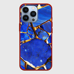 Чехол для iPhone 13 Pro A gold mineral in a blue stone, цвет: 3D-красный