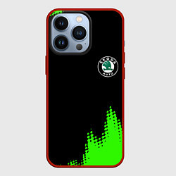 Чехол iPhone 13 Pro Skoda краски зеленые