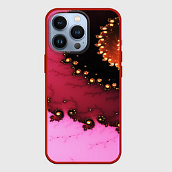 Чехол iPhone 13 Pro Фрактал узор розовый
