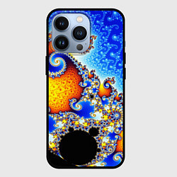 Чехол iPhone 13 Pro Фрактальный узор текстура синий