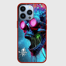 Чехол iPhone 13 Pro Metallica - crazy skeleton with headphones