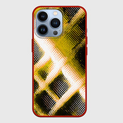 Чехол iPhone 13 Pro Жёлтая сеть на чёрном фоне