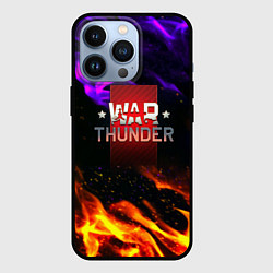 Чехол iPhone 13 Pro Warthunder neon flame