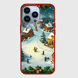 Чехол для iPhone 13 Pro Каникулы нового года, цвет: 3D-красный